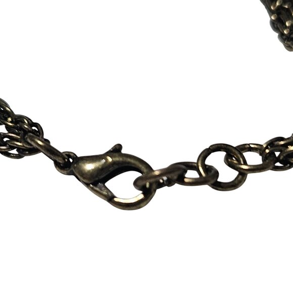 Vintage Ankh Cross Charm Bracelet Rhinestones Religious Egyptian Fashion Jewelry - Picture 3 of 4